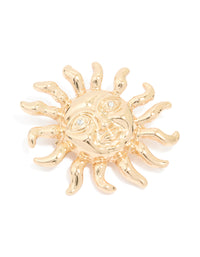 Gold Diamante Sun Brooch - link has visual effect only
