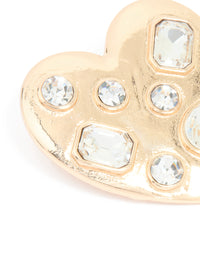 Gold Heart Mixed Diamante Brooch - link has visual effect only