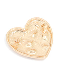 Gold Heart Mixed Diamante Brooch - link has visual effect only