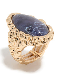 Gold Textured Purple Jewel Ring - link has visual effect only