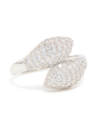 Silver Cubic Zirconia Snake Head Ring - link has visual effect only