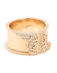 Gold Plated Cubic Zirconia Chunky Cluster Ring - link has visual effect only