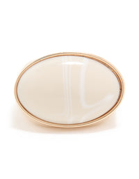Rose Gold Cream Acrylic Oval Chunky Ring - link has visual effect only