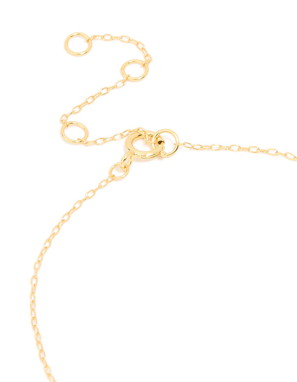 Gold Plated Sterling Silver Cubic Zirconia Double Stone Bracelet