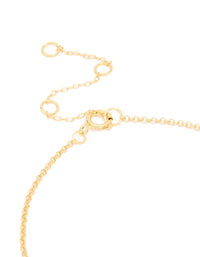 Gold Plated Sterling Silver T-Bar Chain Bracelet - link has visual effect only