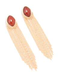 Gold Red Stone Waterfall Drop Earrings - link has visual effect only