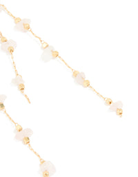 Gold Plated Rose Quartz Layered Drop Earrings - link has visual effect only