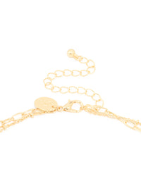 Gold Plated Pearl Semi Precious Stones & Heart Charm Layered Necklace - link has visual effect only