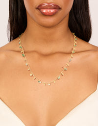 Gold Plated Multicoloured Semi Precious Stone Droplet Necklace - link has visual effect only