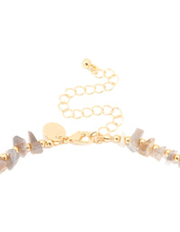 Gold Plated Mixed Semi Precious Stone Pearl Chip Necklace - link has visual effect only