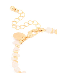 Gold Plated Rose Quartz Disc Bracelet - link has visual effect only
