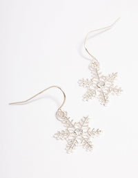 Silver Diamante Snowflake Drop Earrings - link has visual effect only