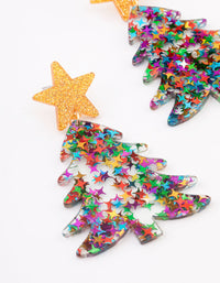Gold Glitter Xmas Tree Earrings - link has visual effect only