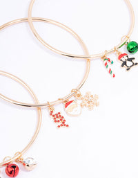 Gold Mixed Festive Charm Bangles 3-Pack - link has visual effect only