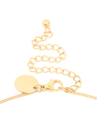 Waterproof Gold Plated Stainless Steel Cubic Zirconia Pear Pendant Necklace - link has visual effect only