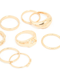 Gold Bubble & Chain Rings 8-Pack - link has visual effect only