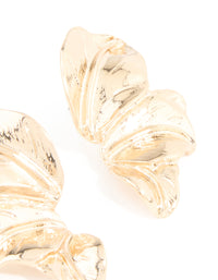 Gold Flower Fan Stud Earrings - link has visual effect only