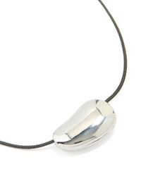 Silver Pebble Cord Medium Pendant Necklace - link has visual effect only