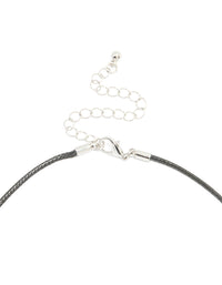 Silver Pebble Cord Medium Pendant Necklace - link has visual effect only
