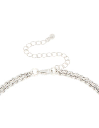 Antique Silver Textured Blue Circle Layered Necklace - link has visual effect only