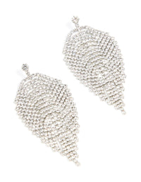 Silver Diamante Feather Drop Earrings - link has visual effect only