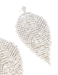 Silver Diamante Feather Drop Earrings - link has visual effect only