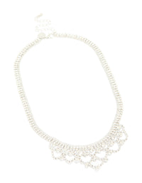 Silver Diamante Princess Statement Necklace - link has visual effect only