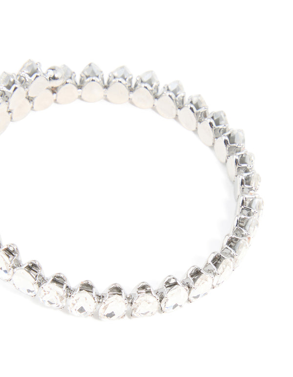 Silver Diamante Wrapped Bangle
