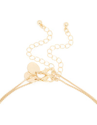 Gold Pebble Pendant Layered Necklace - link has visual effect only