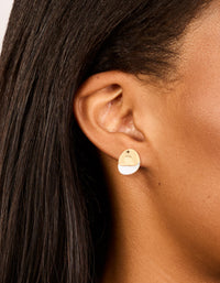 Mixed Metal Plated Brass Mini Pebble Stud Earrings - link has visual effect only