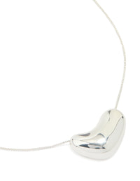 Silver Plated Molten Pebble Pendant Necklace - link has visual effect only