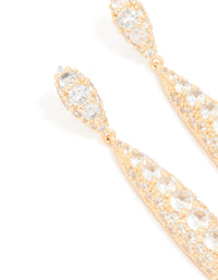 Gold Cubic Zirconia Elongated Drop Earrings - link has visual effect only