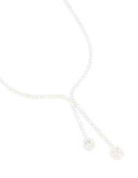 Silver Cubic Zirconia Pear Drop Y-Neck Necklace - link has visual effect only