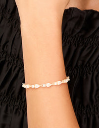 Gold Cubic Zirconia Marquise Toggle Bracelet - link has visual effect only