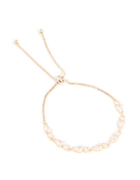Gold Cubic Zirconia Marquise Toggle Bracelet - link has visual effect only