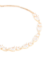 Gold Cubic Zirconia Marquise Toggle Bracelet - link has visual effect only