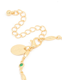 Gold Plated Emerald Cubic Zirconia Oval Bracelet - link has visual effect only