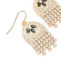 Gold Diamante Mini Ghost Drop Earrings - link has visual effect only