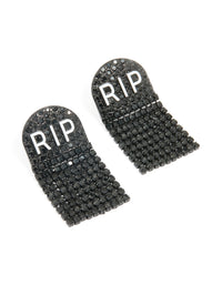 Black Coated Metal RIP Drop Earrings - link has visual effect only