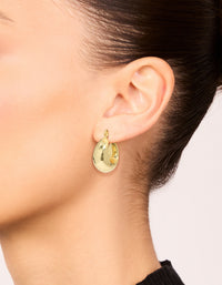 Gold Plated Brass Medium Huggie Earrings - link has visual effect only
