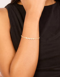 Gold Plated Cubic Zirconia Round Bezel Bracelet - link has visual effect only