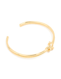 Gold Plated Brass Twisted Knot Wrist Cuff - link has visual effect only