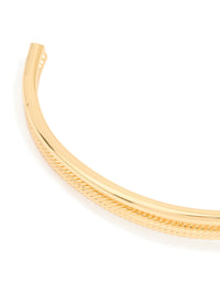 Gold Plated Brass Twisted Knot Wrist Cuff - link has visual effect only