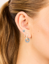 Mixed Metal Diamante Hoop & Stud Earrings 3-Pack - link has visual effect only