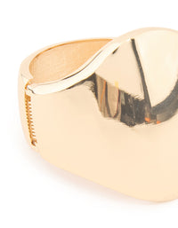 Gold Large Smooth Hinged Bangle - link has visual effect only
