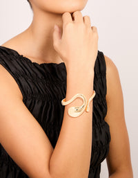 Gold Irregular Swirl Hinged Bangle - link has visual effect only