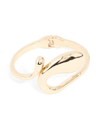Gold Irregular Swirl Hinged Bangle - link has visual effect only