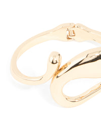 Gold Irregular Swirl Hinged Bangle - link has visual effect only