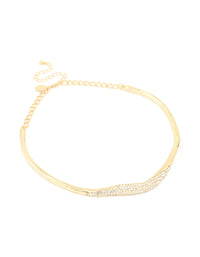 Gold Plated Collar Diamante Pave Necklace - link has visual effect only