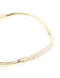 Gold Plated Diamante Wavy Bangle - link has visual effect only
